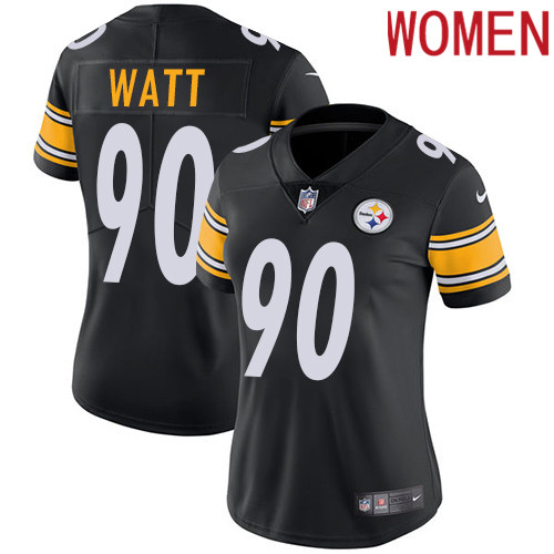 2019 Women Pittsburgh Steelers #90 Watt black Nike Vapor Untouchable Limited NFL Jersey->green bay packers->NFL Jersey